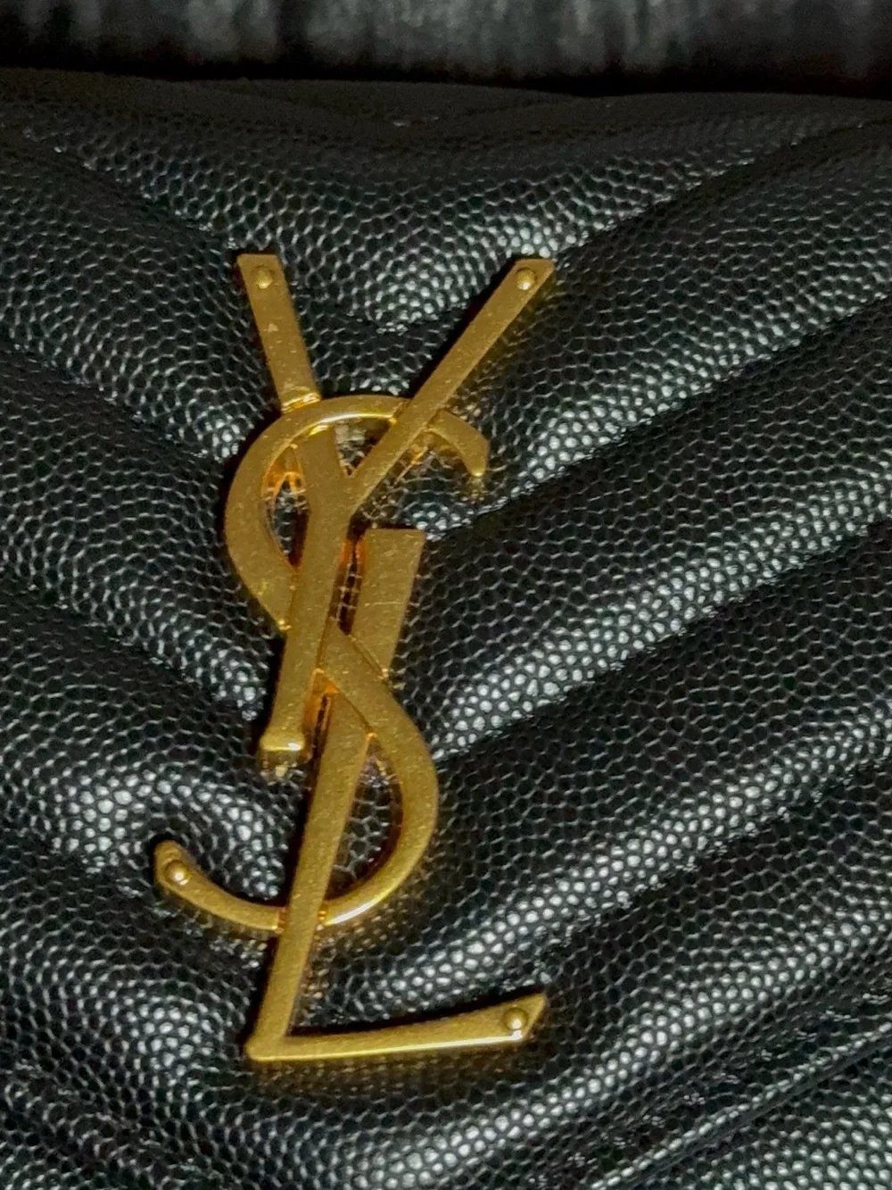 Saint Laurent Black Chevron Quilted Wallet with Gold YSL Emblem - Picture 4 of 8